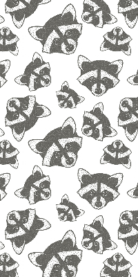 Modern roller blind Drawn raccoons