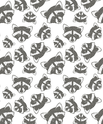 Modern roller blind Drawn raccoons