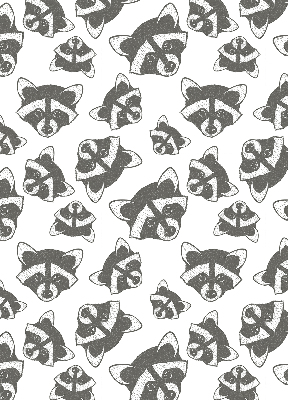 Modern roller blind Drawn raccoons