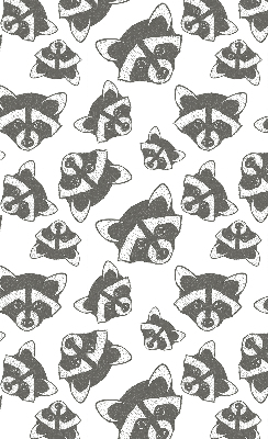 Modern roller blind Drawn raccoons