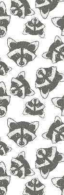Modern roller blind Drawn raccoons