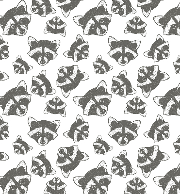 Modern roller blind Drawn raccoons