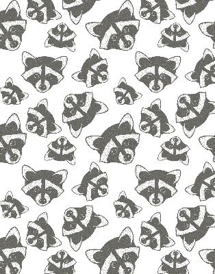 Modern roller blind Drawn raccoons