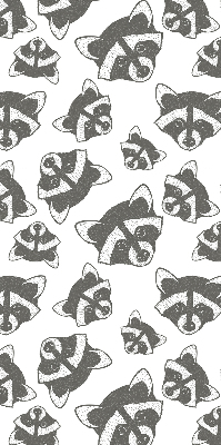 Modern roller blind Drawn raccoons