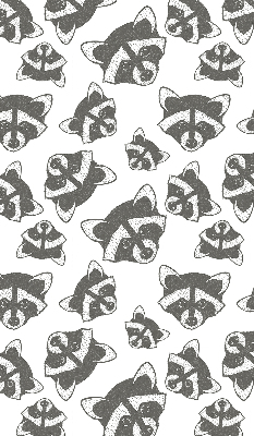 Modern roller blind Drawn raccoons