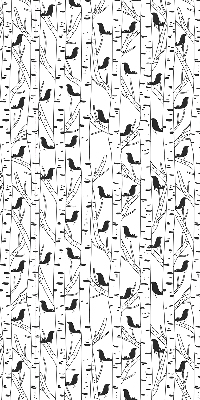 Roller blind for large window Drawn birds and trees