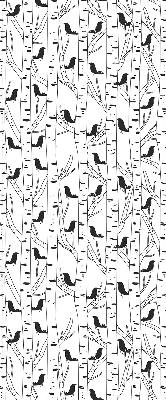 Roller blind for large window drawn birds and trees print