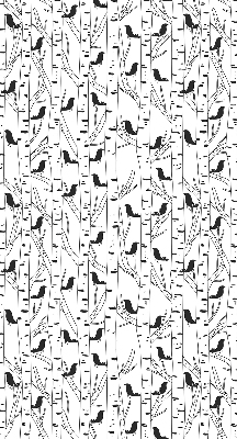 Roller blind for large window Drawn birds and trees
