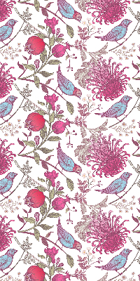 Fabric roller blind Colorful birds among the flowers