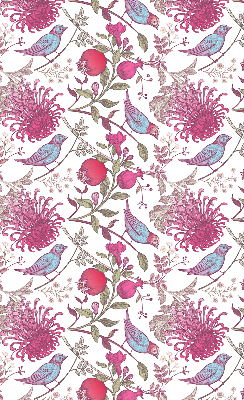 Fabric roller blind Colorful birds among the flowers