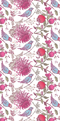 Fabric roller blind Colorful birds among the flowers