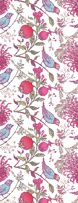 Fabric roller blind Colorful birds among the flowers