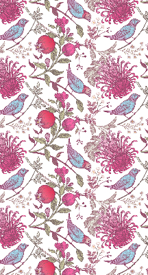 Fabric roller blind Colorful birds among the flowers