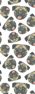 Roller blind for large window bulldogs pattern
