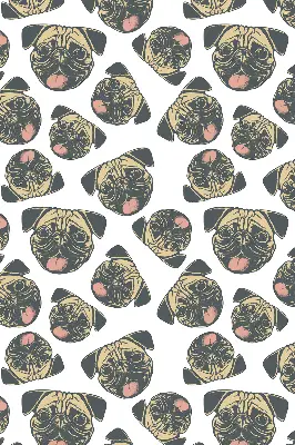 Roller blind for large window bulldogs pattern