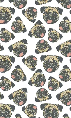 Roller blind for large window bulldogs pattern