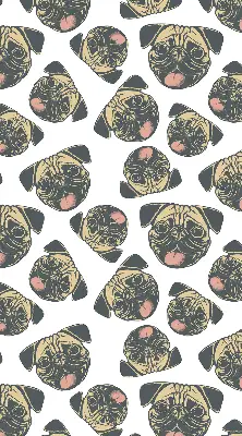 Roller blind for large window bulldogs pattern