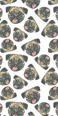 Roller blind for large window bulldogs pattern