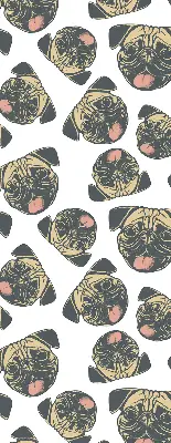 Roller blind for large window bulldogs pattern
