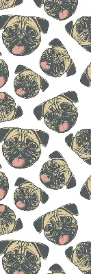 Roller blind for large window bulldogs pattern