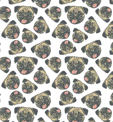 Roller blind for large window bulldogs pattern
