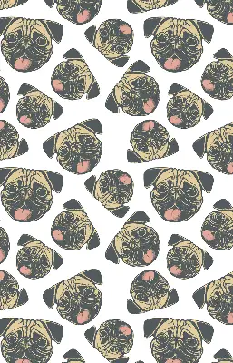 Roller blind for large window bulldogs pattern
