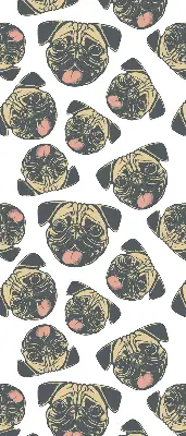 Roller blind for large window bulldogs pattern