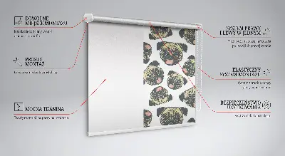 Roller blind for large window bulldogs pattern