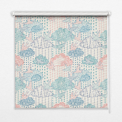 Fabric roller blind Colorful clouds with patterns