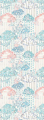 Fabric roller blind Colorful clouds with patterns