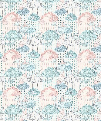 Fabric roller blind Colorful clouds with patterns