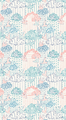 Fabric roller blind Colorful clouds with patterns