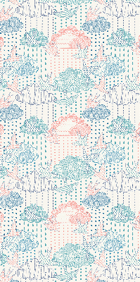 Fabric roller blind Colorful clouds with patterns