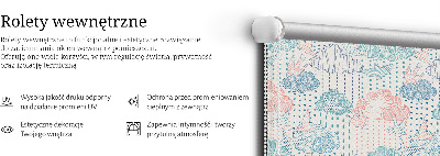 Fabric roller blind Colorful clouds with patterns