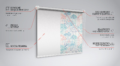 Fabric roller blind Colorful clouds with patterns