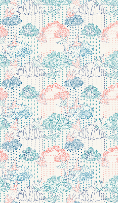 Fabric roller blind Colorful clouds with patterns