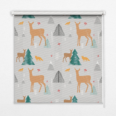 Modern roller blind featuring a forest deer scene