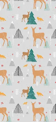 Modern roller blind featuring a forest deer scene
