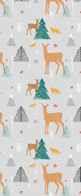Modern roller blind Roe deer in the forest