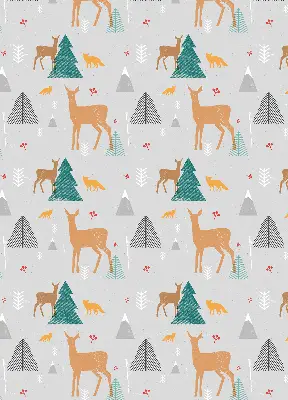 Modern roller blind featuring a forest deer scene