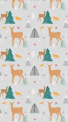 Modern roller blind featuring a forest deer scene