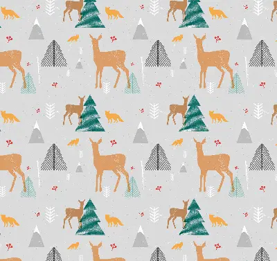 Modern roller blind featuring a forest deer scene