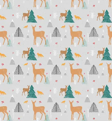 Modern roller blind featuring a forest deer scene
