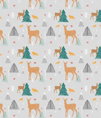 Modern roller blind featuring a forest deer scene