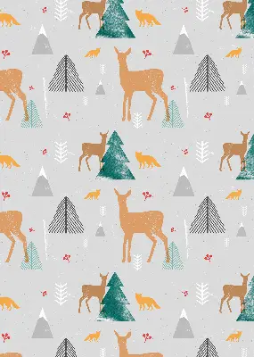 Modern roller blind featuring a forest deer scene