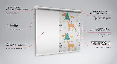 Modern roller blind featuring a forest deer scene