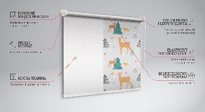 Modern roller blind Roe deer in the forest