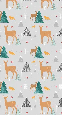 Modern roller blind featuring a forest deer scene