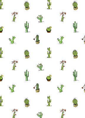 Roller blind for large windows with cactus print