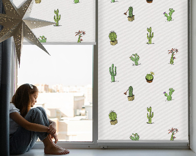 Roller blind for large window Cacti